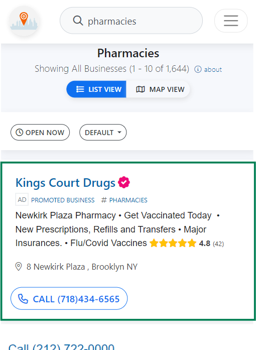 search pages ad placement mobile